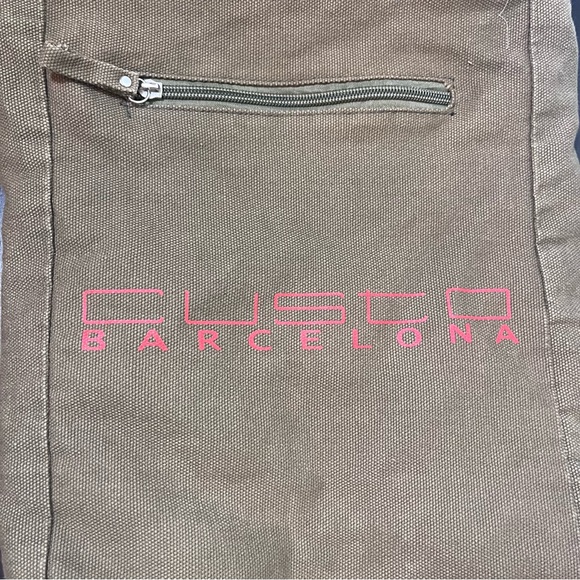 VTG Custo Barcelona Graphic Canvas Crossbody Bag | Y2K Art Face Embroidery - Picture 14 of 16